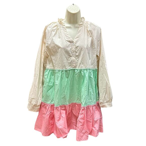 The Shirt by Rochelle Behrens Candice Dress in a multi-colorblock NWT Large - Picture 2 of 7